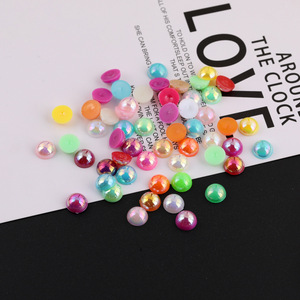 Pegatinas de media perla de color AB de 10 mm con parte trasera plana para decoración de fundas de teléfono, arte de uñas, ropa, accesorios para el cabello y materiales decorativos. - Product Image 2