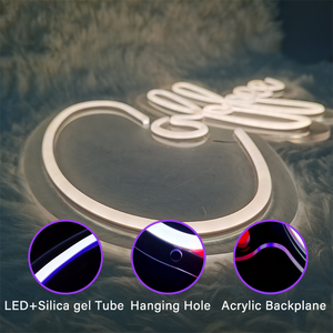 Enseigne lumineuse LED néon moderne, ronde, à intensité variable, décoration murale, décorations de fête, café, petite, en plastique, colorée, art, 60 80, à fixer - Product Image 4
