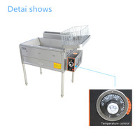 Freidora de Gas Comercial Portátil de 20L, Olla Ancha y Baja de Acero Inoxidable para Freír Papas Fritas, Pollo, Pescado, Equipo para Freír Aperitivos OURUITE