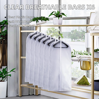 Housse de rangement transparente et respirante en plastique avec fermeture éclair pour vêtements, costumes, robes et tenues de danse