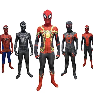 Commercio all'ingrosso Spider-Man Black Spider Venom Black Panther cosplay collant tutina bambini adulti Halloween show costume set