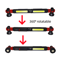 Kabellose Motorhauben-Arbeitsleuchte mit Doppel-COB-Panels, Magnetfuß, Drehbaren Haken und Abnehmbarem 18650-Akku für Reparaturen