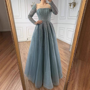 Serene Hill LA72991A Abito da Sera Turchese a Linea A con <span class=keywords><strong>Glitter</strong></span> e <span class=keywords><strong>Maniche</strong></span> <span class=keywords><strong>Lunghe</strong></span>, <span class=keywords><strong>Vestito</strong></span> Formale da Cerimonia per Donne 2025 - Product Image 5