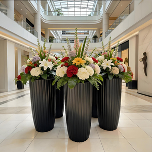 กระถางต้นไม้ไฟเบอร์กลาสทรงกระบอก กระถางปลูกต้นไม้สมัยใหม่ กระถางไฟเบอร์กลาสทรงสูง กระถาง FRP สำหรับตกแต่งห้างสรรพสินค้า - Product Image 5