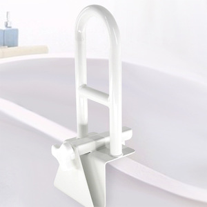 Bathtub <b>Grab</b> <b>Bar</b> White Non Drilling Safety Rail For Elderly Pregnant Bathroom Support 150 Kg Load Capacity - Product Image 1