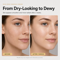 Crème au ginseng Rice Dew, crème hydratante anti-âge pour le visage avec de la niacinamide pour les peaux sèches, hydratante et raffermissante pour tous les types de peau