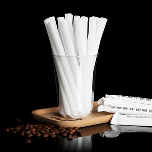 Individual Wrapped Biodegradable PLA Plastic Bubble Tea <strong>Straw</strong> Smoothie <strong>Milkshake</strong> Boba Drinking Disposable <strong>Straws</strong> - Product Image 1