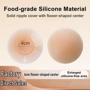 Round <b>Silicone</b> Nipple Covers Adhesive Invisible for Women 2 Pieces Daily Use Classic Style - Product Image 4