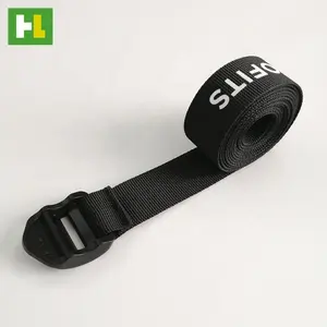 China Fabrik Großhandel benutzer definierte Logo 1 Zoll schwarz Polyester Spann gurt Leiter Schnalle Gürtel