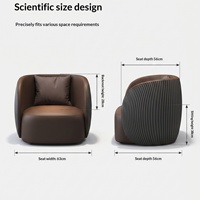Ensemble de fauteuils en cuir minimalistes pour centre d'exposition, salon de beauté, réception et salle de réunion - Aucun assemblage requis