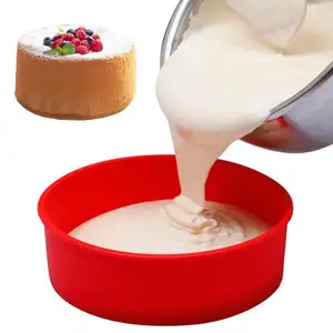 Eco-friendly Silicone Bread Mold Pie Pan Nonstick Cake Mould Round Silicone Cake Baking Tray for DIY Kitchenware