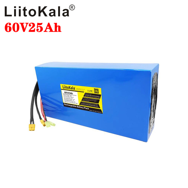 LiitoKala 60V25Ah 18650 16S8P Lithium Ion Battery Electric Bicycle Battery 3000W 2000W Electric Scooter Battery