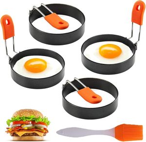 Moule à œufs en forme d'étoile et de fleur pour petit-déjeuner, en acier inoxydable, pour œufs frits et crêpes, outil de cuisine pour la maison - Product Image 1
