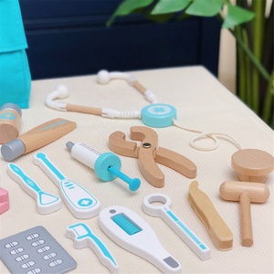Fashion Toys — jouets de simulation pour enfants, jeu de <span class=keywords><strong>docteur</strong></span> en <span class=keywords><strong>bois</strong></span>, ensemble de jeux de rôle avec Stethoscope Otoscope et miroir dentaire - Product Image 3