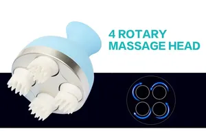 Cuero cabelludo operado por batería nuevo cuello cuerpo estéreo cabeza masajeador con almohada Shiatsu adaptador de calor recargable e inalámbrico - Product Image 4