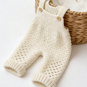 <span class=keywords><strong>Salopette</strong></span> bébé unisexe en coton ajouré <span class=keywords><strong>au</strong></span> <span class=keywords><strong>crochet</strong></span> avec fermeture boutonnée, tricot doux pour nourrisson - Product Image 2