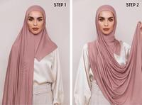 2022 Premium bambou Modal Jersey châles écharpes coton Jersey foulard Double boucle instantané Jersey Hijab pour les femmes