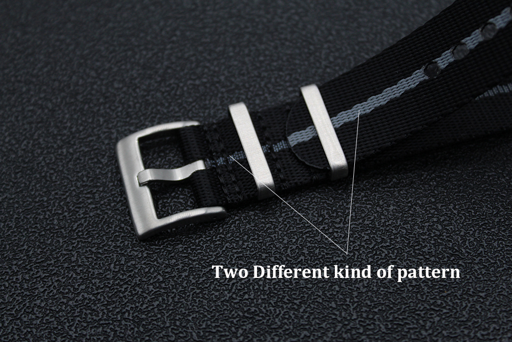 Luxury Single Pass Custom Engraved Emboss Stripe Fabric Watch Bracelet 18mm 20mm 22mm Solid Color Seatbelt Nylon Strap