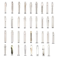 Lot de 175 Lames de Clés Vierge Non Taillées Rabattables KD, 35 Types Métal, pour Télécommandes Auto DIY KD VVDI Xhorse Véhicules