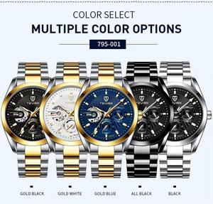 Reloj Mecánico Automático TEVISE 795-001 para Hombre, Correa de Acero Inoxidable, Esfera Esqueleto, Resistente al Agua, Luminoso, para Negocios - Product Image 2