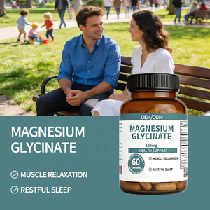 Suplemen Magnesium Glisinat Label Pribadi untuk Dewasa 120mg-OEM/ODM untuk Relaksasi Otot & Tidur-60 Kapsul - Product Image 5