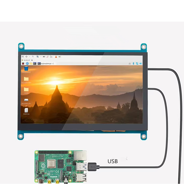 Custom 5/7/10'' IPS Capacitive Touch Screen Industrial Display Kit Drive-Free  VGA Monitor for Raspberry Pi Windows Kiosk