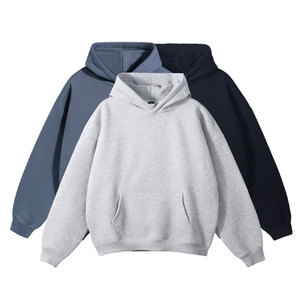 法式毛圈厚重连帽衫风格时尚破洞连帽衫嘻哈连帽衫男士运动衫 # 39;<span class=keywords><strong>s</strong></span> Street 牛仔布 350gsm - Product Image 1