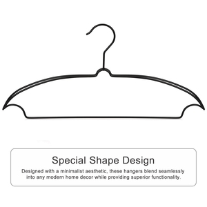 Cintres en métal noir antidérapants <span class=keywords><strong>de</strong></span> qualité supérieure, design double ligne élargi pour l'organisation du placard - Product Image 3