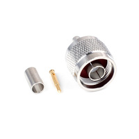 N jenis konektor koaksial RF N steker Male kabel Crimp lurus RG58 konektor N koaksial RF