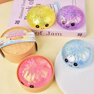 Juguete Sensorial CS Glitter Dumpling Squishies, Caja Misteriosa de Dumplings Bun Baozi, Juguetes Blandos de Comida Colorida, Bolas Antiestrés - Product Image 3