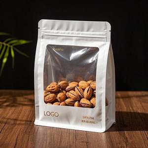 Custom Printed Nuts <b>Packaging</b> <b>Bags</b> Clear Window Flat Bottom Pouch with Zipper Aluminum Foil Food Grade Stand up <b>Bag</b> - Product Image 5