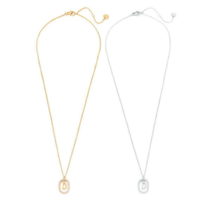 Collana con Ciondolo Diamante Angelina, Lettera D Placcata Oro, Catena in Acciaio, Design Minimalista per Uso Quotidiano - Product Image 1