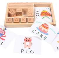 Jeu d'orthographe Montessori en bois, jeu éducatif, apprentissage alphabet en bois, puzzle assorti pour enfants, jouets en blocs