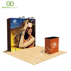 exhibition trade show stretch table cloth with custom printing modular stand pop up banner exhibition