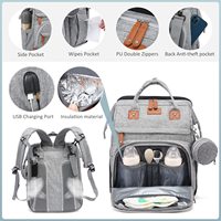 Nouveau modèle de sac à langer grande capacité, lit bébé pliable anti-moustiques, sac à dos poussette, sac à couches pour mère et bébé