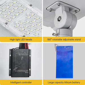 Lampadaire solaire LED intégré <span class=keywords><strong>tout</strong></span>-en-un, autonome, étanche IP65, 200W, 300W, 400W, 500W, pour extérieur - Product Image 5