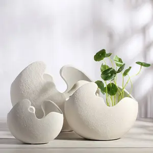 Neue Stil Moderne Porzellan Vasen Eierschale Form Keramik Vase Topf für Home Decor Dekorative Blumen