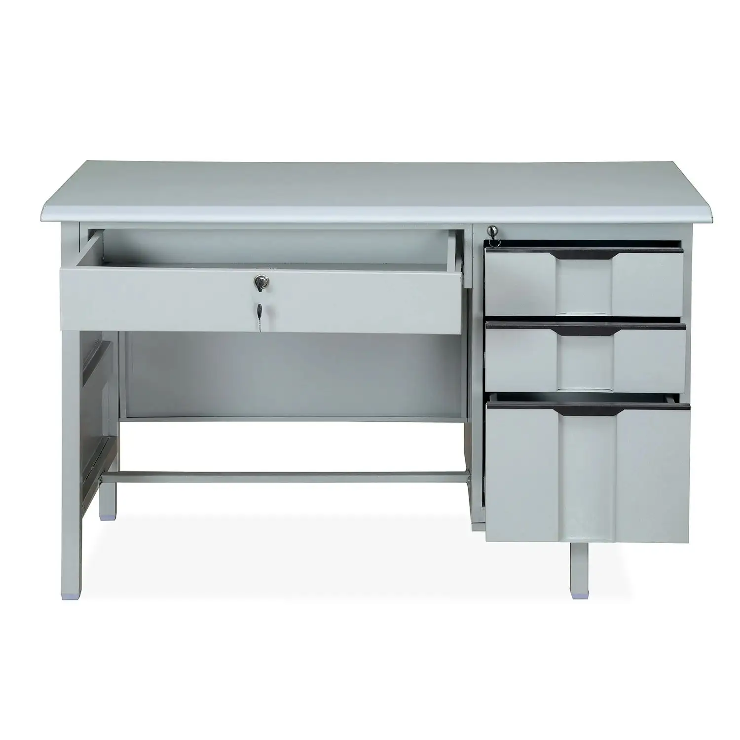 Mesa de oficina ejecutiva de Metal gris, muebles de estilo personalizado OEM, diseño de alta calidad, venta al por mayor de fábrica
