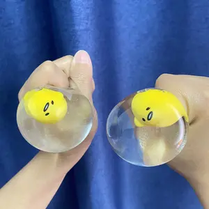 Yema japonesa Bro Pinch Lazy Ball Huevo Juguete de descompresión Agua Huevo hervido Squishy Bola antiestrés juguete
