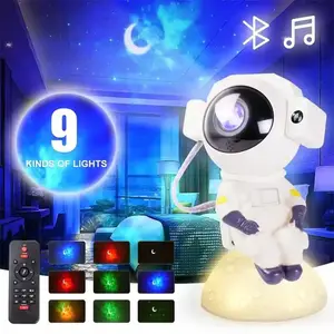 Upgraded Remote Control and 360 Degrees Adjustable Astronaut Star Nebula Galaxy Projector Night Light with Music