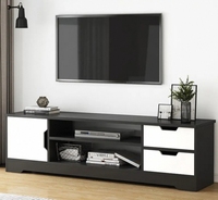 Design contemporain en bois Morden Bas Grand support TV en forme de I pour meubles de maison dans le salon Caractéristique de stockage
