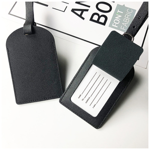Benutzer definierte verstellbare mehrfarbige <span class=keywords><strong>Flugzeug</strong></span> Bordkarte Koffer Tag Luxus Reise benannt Gepäck anhänger Blank Pu Leder Gepäck anhänger - Product Image 3