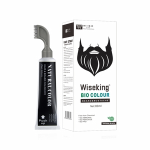 Peine de tinte negro para Barba, 80ml, cubierta hidratante para Barba, tinte de bigotes blanco o gris, contiene aceite de coco, peine antinudos, tinte para Barba - Product Image 1