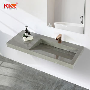 อ่างล้างหน้าหินเทียมหรูหราแบบเดี่ยว อ่างล้างมือแบบตั้งบนเคาน์เตอร์หินอ่อน - Product Image 1