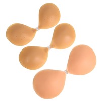 Soutien-gorge bikini sans bretelles auto-adhésif nude avec armatures, bonnets 3/4, coussinets de silicone amovibles, effet push-up, grandes tailles, pour usage quotidien