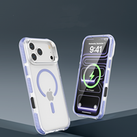 Coque Magnétique 360° Protection Intégrale pour iPhone 17 Pro Max 18 avec Verre Trempé Intégré, Antichoc Robuste et Anneau Support Caméra