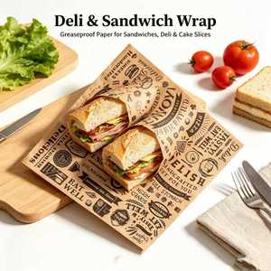 Papel de Embalaje Resistente al Aceite, Reciclable, Económico, Impreso Personalizado, para Pizza, Hamburguesas, Sándwiches y Alimentos - Product Image 2