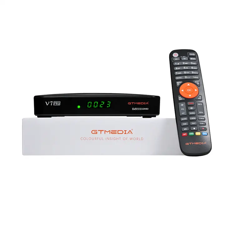 GTMEDIA V7 Pro Combo Receptor de TV por Satélite, Decodificador de TV con Tarjeta CA de 10 Bits, Compatible con Europa, T2MI, PK, Freesat, V7 Plus