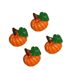 Halloween 22mm Kürbis Flatback Harz Cabochon für Kawaii DIY Verzierungen Schleim Charms Zubehör