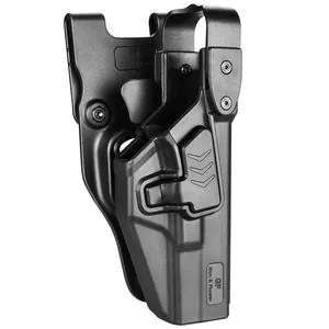 Gun&Flower Wholesale Polymer OWB Duty holster with Level III Retention Safe Cover Index Release Thumb Release Holster